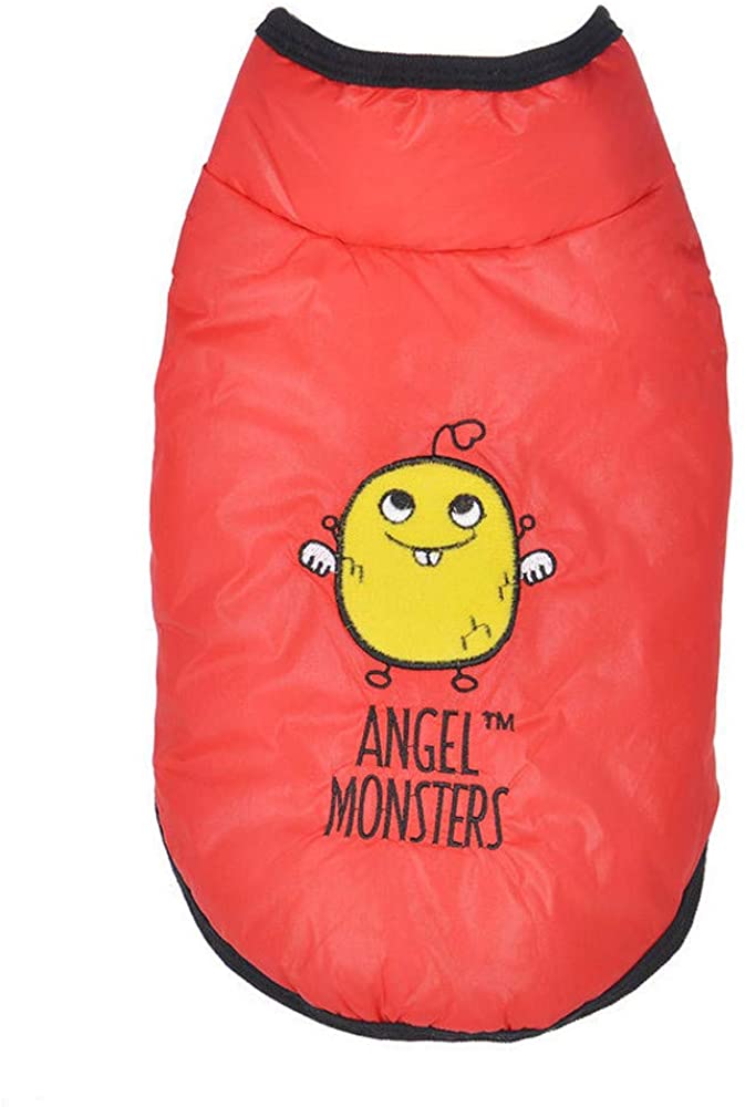  Ropa para Mascotas,Dragon868 Invierno Caliente Ángel Monstruos Impresos Acolchado Engrosamiento Chaleco Abrigo para Perros de Mascota 