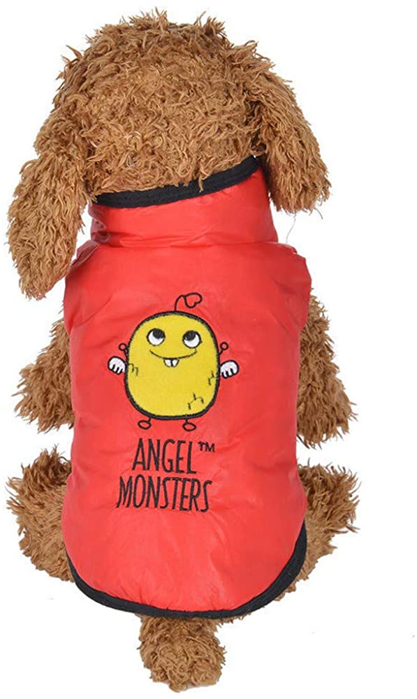  Ropa para Mascotas,Dragon868 Invierno Caliente Ángel Monstruos Impresos Acolchado Engrosamiento Chaleco Abrigo para Perros de Mascota 