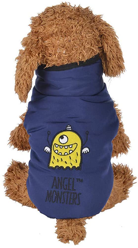  Ropa para Mascotas,Dragon868 Invierno Caliente Ángel Monstruos Impresos Acolchado Engrosamiento Chaleco Abrigo para Perros de Mascota 