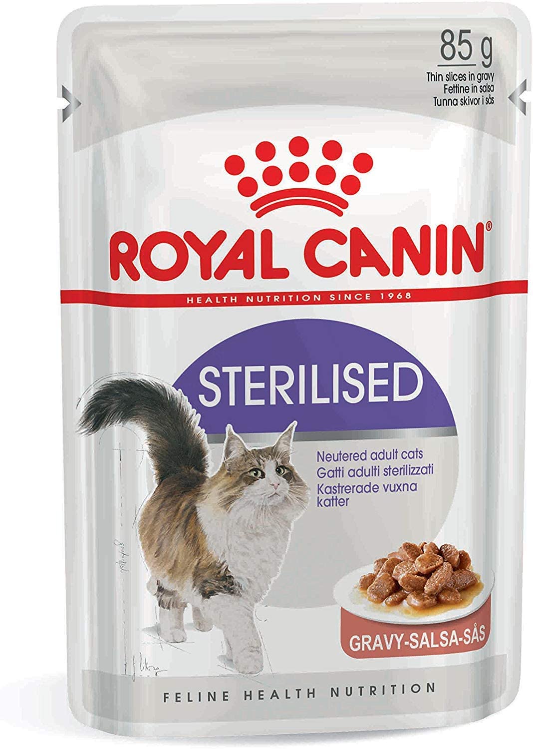  ROYAL CANIN Sterilised Comida para Gatos - Paquete de 12 x 85 gr - Total: 1020 gr 