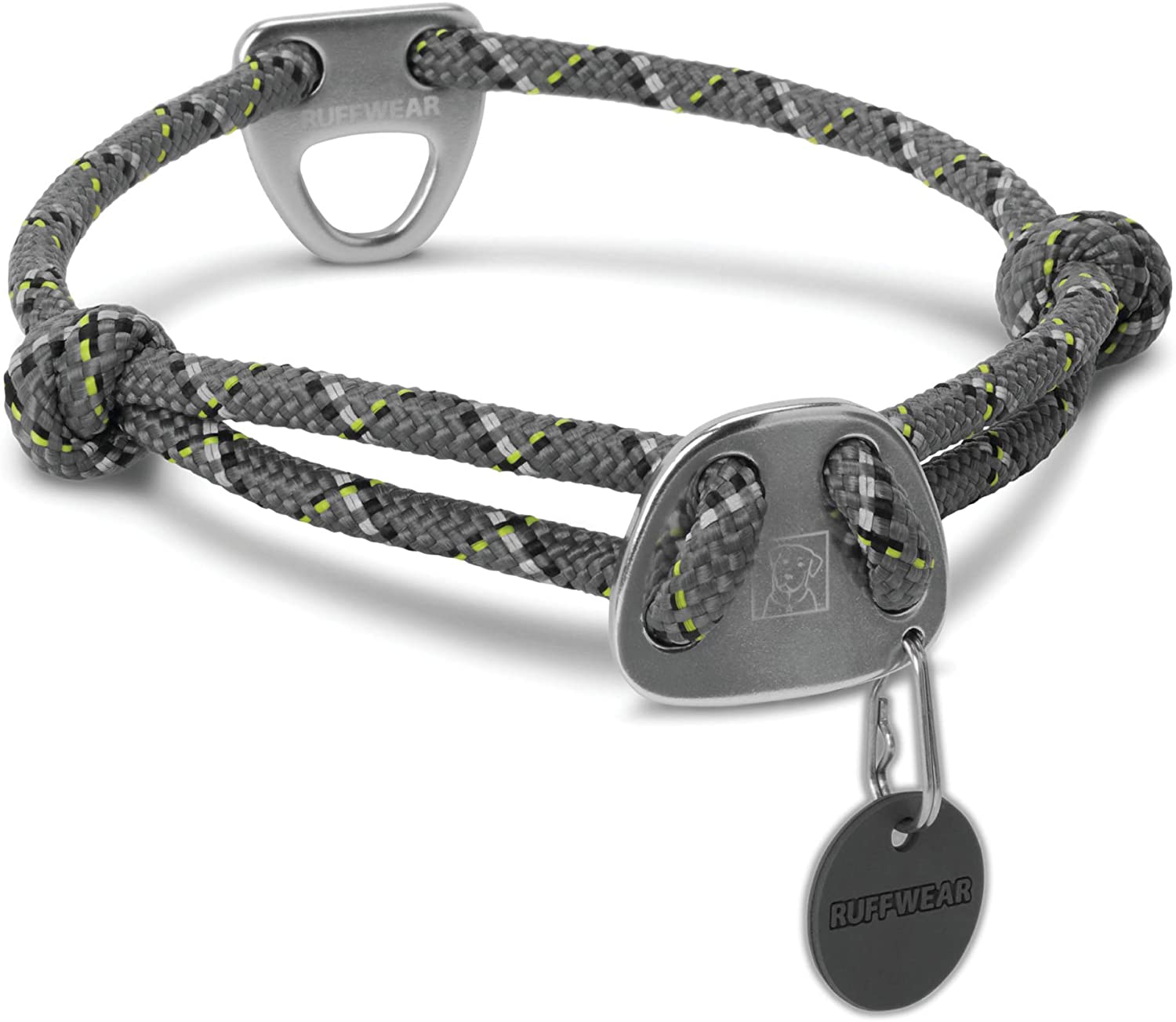  Ruffwear Collar de Cuerda para Perros, tamaño Mediano, Gris Granito, Nudo-a-Collar 