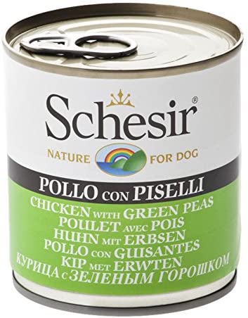  Schesir Dog Gallina con Guisantes (Pack de 8, 8 x 285 g) 