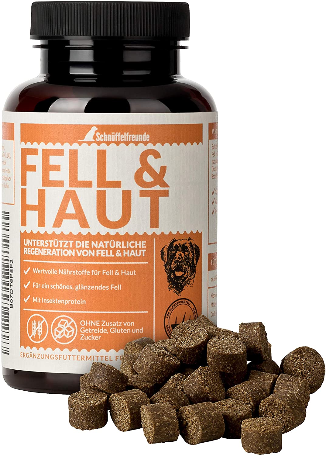  Schnüffelfreunde Fell & Haut I Complemento Alimenticio para Perros para Ayudar al Pelaje y la Piel - Beneficioso para el Pelo y Pelaje Brillante del Perro - con Aceite de Coco y Levadura de Cerveza 