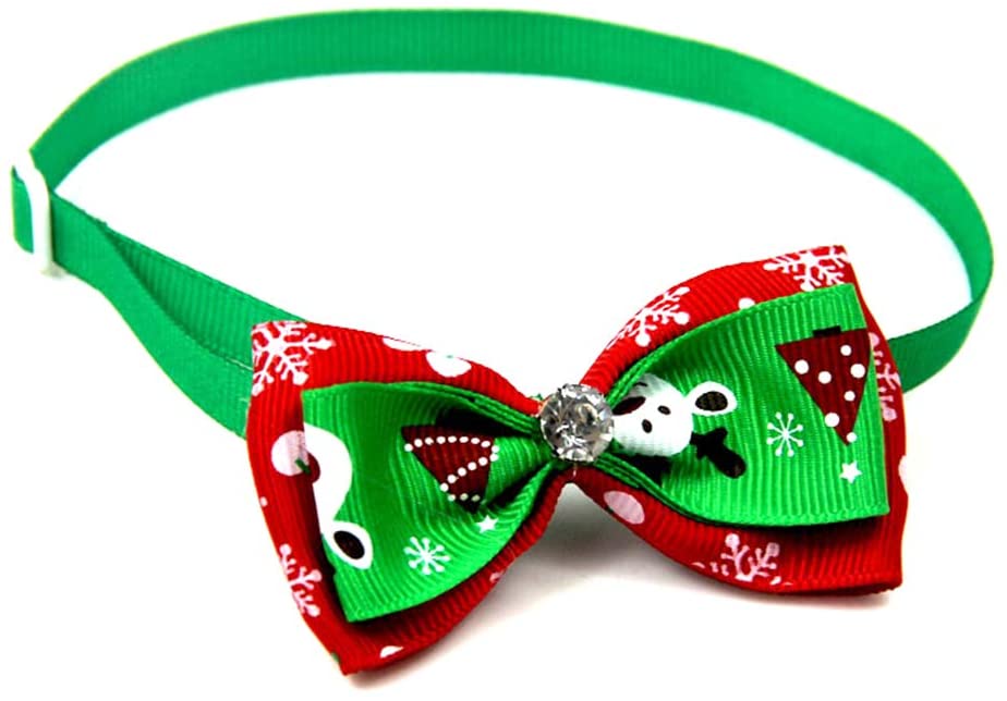  Scrox 1x Navidad Decoracion Mascotas Collar Perro Adornos Arco Perros Accesorios Abrigos Lindo Pajarita Gato Peluche Perro Juguete Mascotas Navidad Ropa (Estilo 3) 