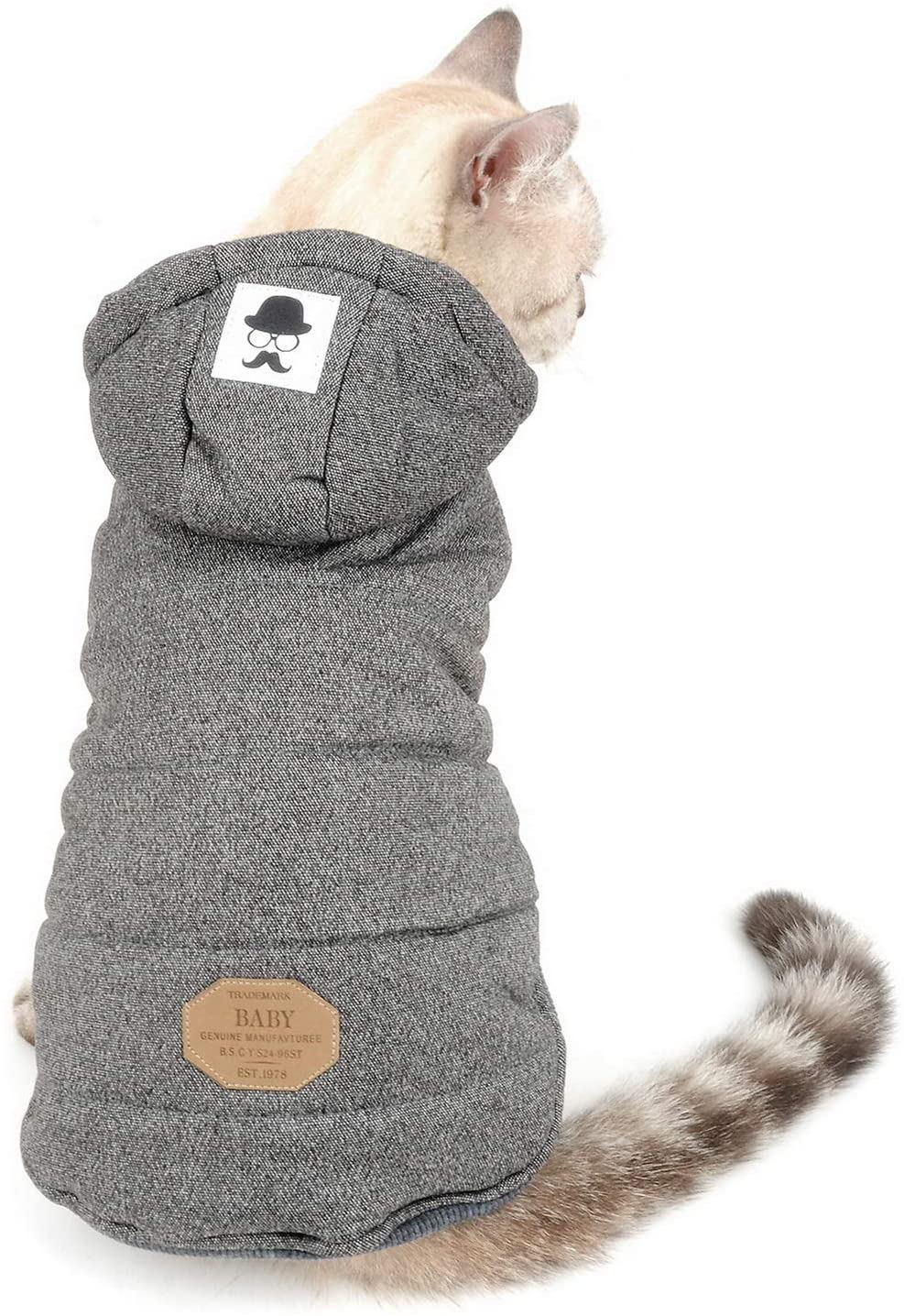  SELMAI Abrigos con Capucha para Perros Pequeños Chaquetas para Perro Mediano Ropa para Gatos Sphynx Grande Mascotas Perritos Chihuahua Caminar Jugar al Aire Libre Prueba de Clima Frío Black S 