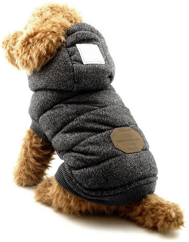  SELMAI Abrigos con Capucha para Perros Pequeños Chaquetas para Perro Mediano Ropa para Gatos Sphynx Grande Mascotas Perritos Chihuahua Caminar Jugar al Aire Libre Prueba de Clima Frío Black S 