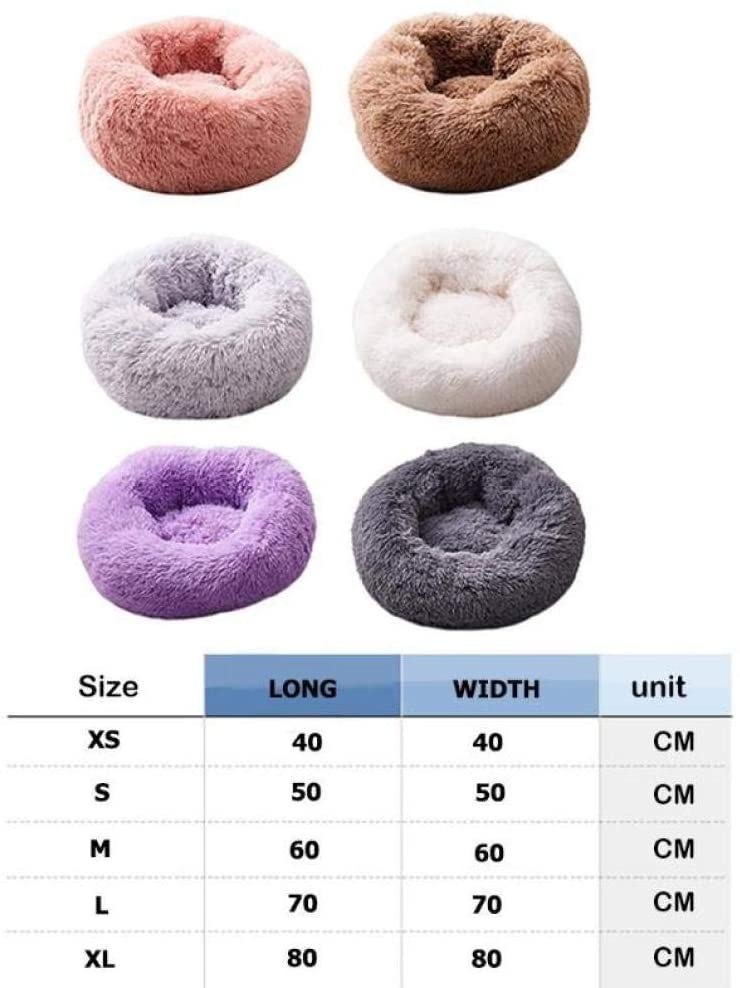  Shuggy Large Dog Bed Round Donut Cojín para Mascotas para Perros pequeños medianos Grandes Invierno cálido Lavable Puppy Mat Kennel 