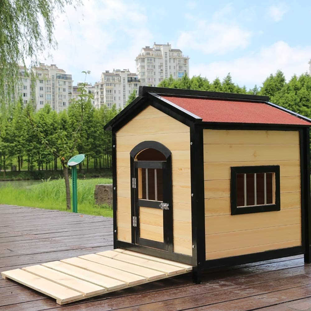  Sikungjlk Casa de Perro Caseta de Perro Madera al Aire Libre de Madera Caseta de Perro y Protegido Patio for Hacer un hogar Especial for su Mascota para Mascotas para Dormir y Descansar 