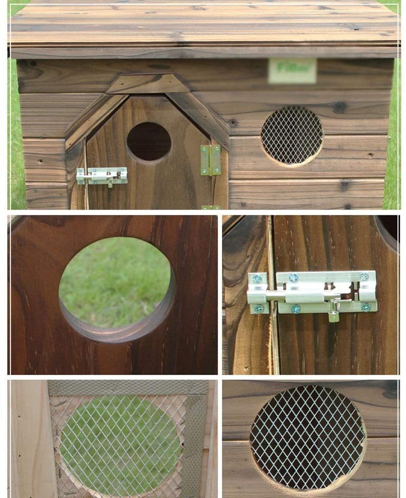  Silai Caseta de Perro Casa de Mascotas de Madera Maciza para Exteriores, Plana, al Aire Libre, Nido a Prueba de Agua y ventilada Casa Universal para Mascotas Four Seasons 