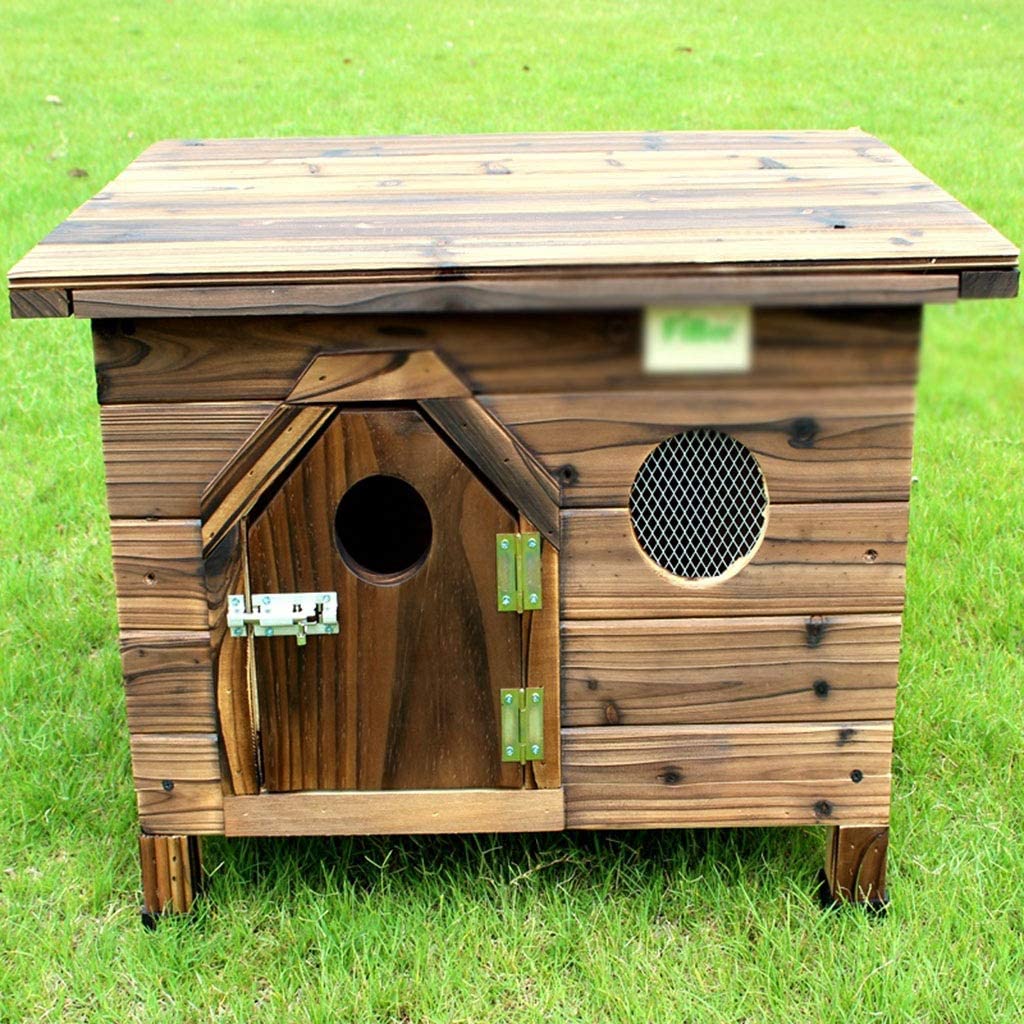  Silai Caseta de Perro Casa de Mascotas de Madera Maciza para Exteriores, Plana, al Aire Libre, Nido a Prueba de Agua y ventilada Casa Universal para Mascotas Four Seasons 