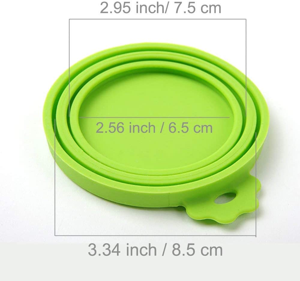  SLSON 3 Paquetes de Tapas universales de Silicona para latas de Comida para Perros y Gatos, 1 para 3 tamaños estándar, sin BPA y lavaplatos, Azul, Verde y Rosa 