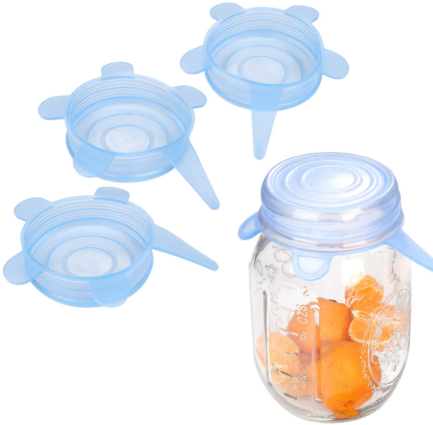  SLSON 6 Paquetes de Tapas de Silicona para latas de Comida para Mascotas, 1 para Todos los Gatos universales y elásticas, sin BPA, para Perros y Gatos, Cubiertas de Alimentos enlatados, Color Azul 