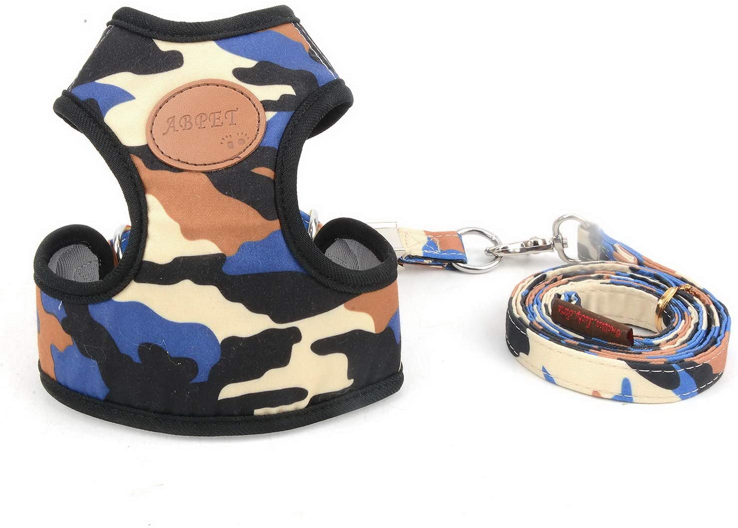  SMALLLEE_LUCKY_STORE - Arneses Tipo Chaleco para Perros pequeños arneses para Gatos no se escapen Acolchados Anti tirones Ajustable Azul Camuflaje ((Talla M) 