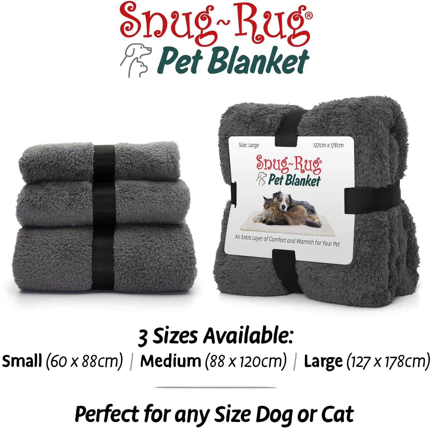  Snug Rug - Manta de Forro Polar Suave y cálida para Perros y Gatos, Manta Lavable para sofá o Cama de Coche 