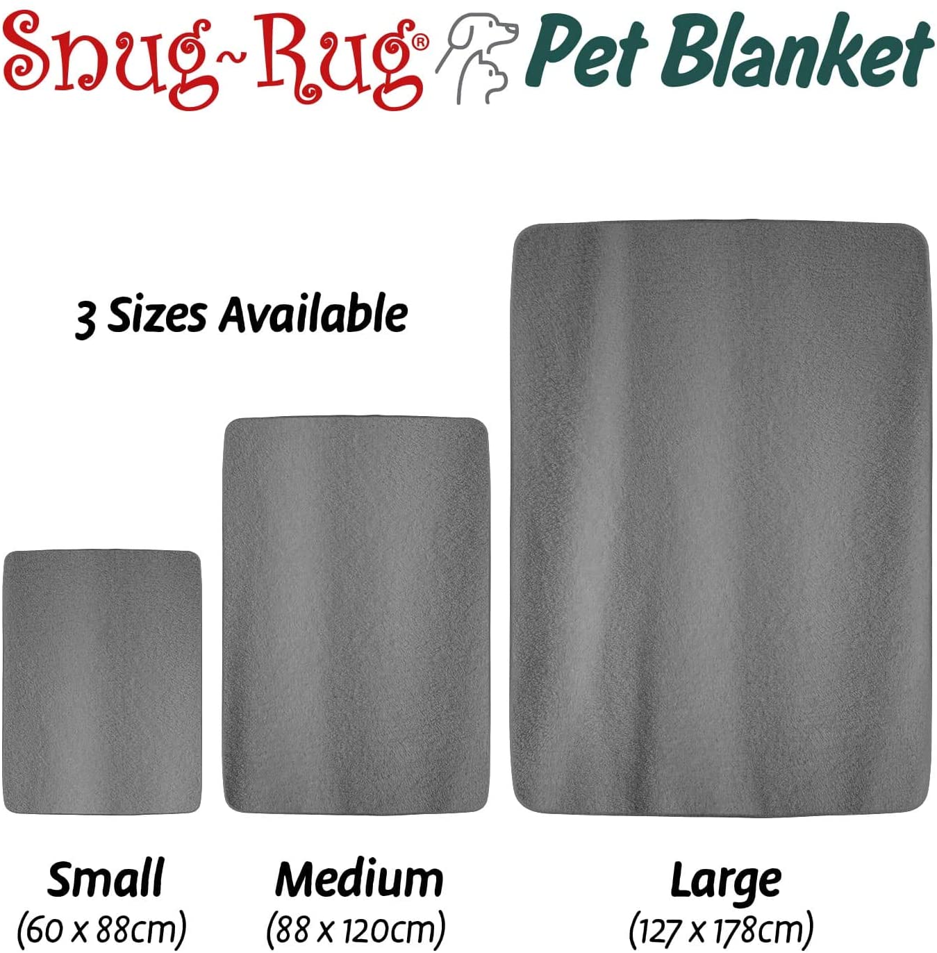  Snug Rug - Manta de Forro Polar Suave y cálida para Perros y Gatos, Manta Lavable para sofá o Cama de Coche 