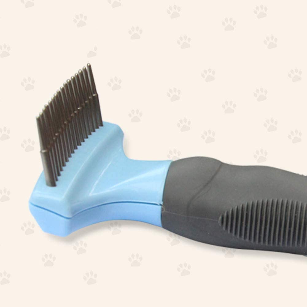  Sooiy Cepillo para Perros Cepillo para Gatos, Cepillo con aro/Cepillo para Pieles para Perros y Gatos con Pelo Mediano y Largo, Cepillo de Aseo (Separa Nudos y enredos) Azul 