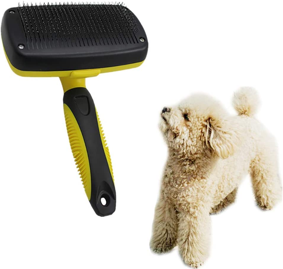  Sooiy Cepillos Peine Cepillo Giratorio para Perros Pin de Acero Inoxidable Cepillo Peine para Perros Gatos Mango de plástico Cepillo para el Pelo Herramienta de Aseo para Perros 