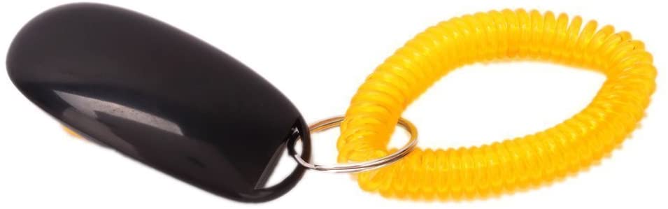  Sungpunet 1 pza de clicker negro + amarillo para entrenamiento de mascotas con correa de muñeca – Clickers de entrenamiento para perros 