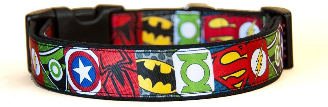  Superheros Batman Superman Spiderman Green Arrow Captain America Green Lantern Collar Perro Hecho a Mano Talla L sin Correa Dog Collar Handmade 