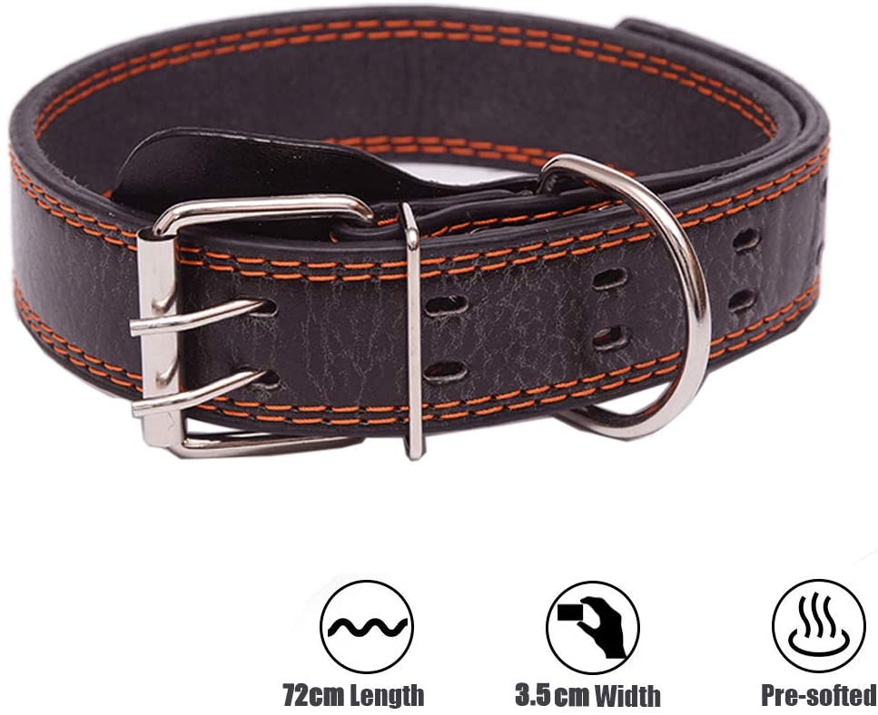  Sweety Moomoo - Collar para Perro de Piel auténtica, Ideal para Perros medianos, Grandes y Extra Grandes 