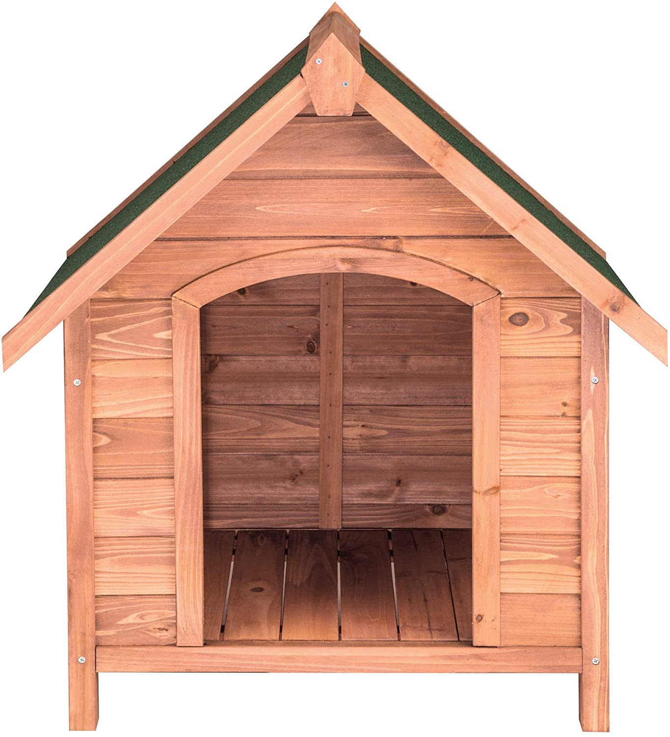  TecTake 403229 Caseta de Madera Maciza para Perro, Casa para Mascotas Animales, Construcción Resistente, Techo Extraíble, Ideal Exterior Interior Jardín, 72x65x83cm 