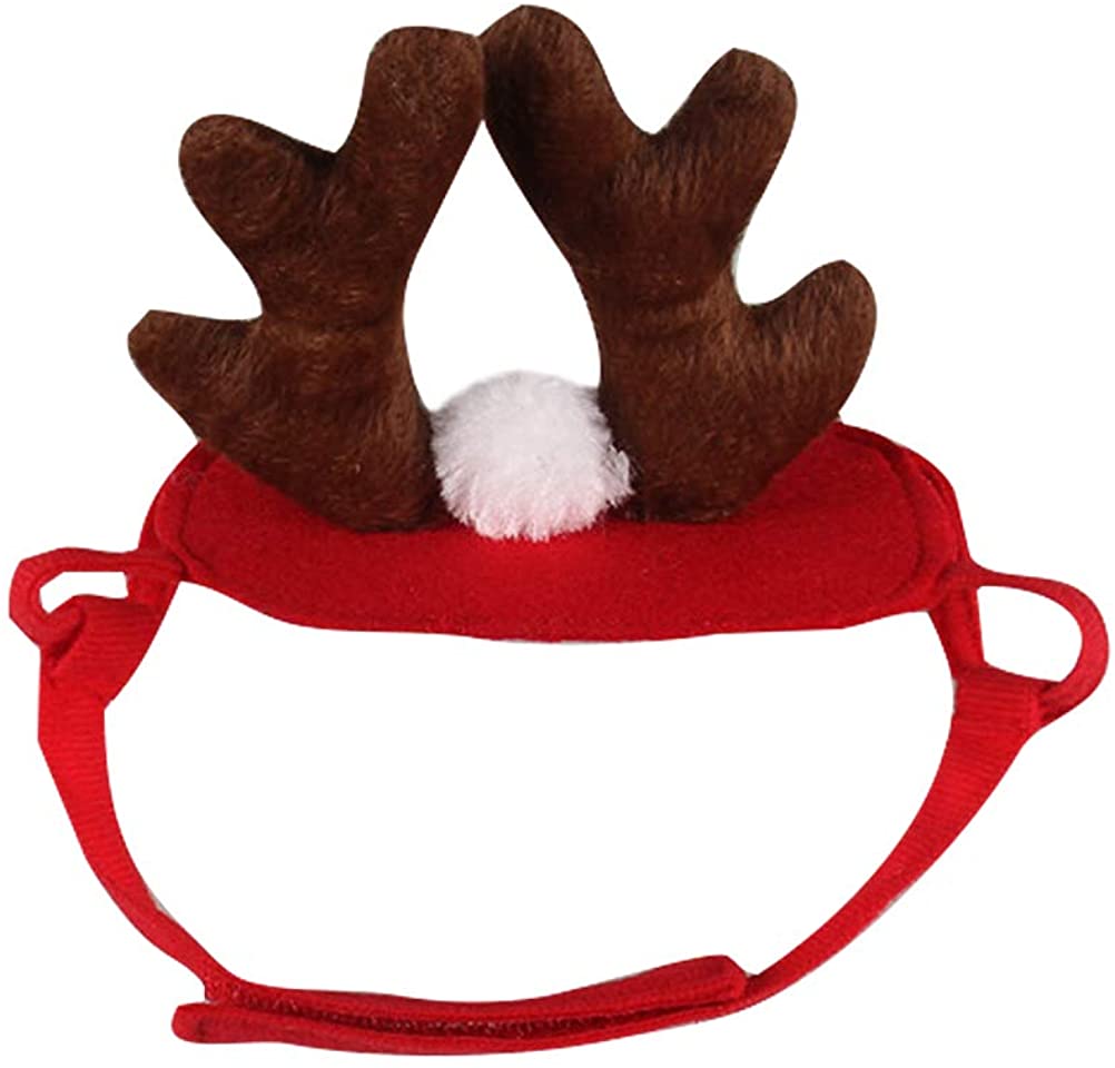  TENDYCOCO Navidad Pet Cornamenta Tocado Diadema Festiva Ligera para Perros Gato Lindo Ciervo Sombreros Eventos Especiales Fiesta de Disfraces Adorno para Mascotas (Tamaño Promedio, Rojo) 