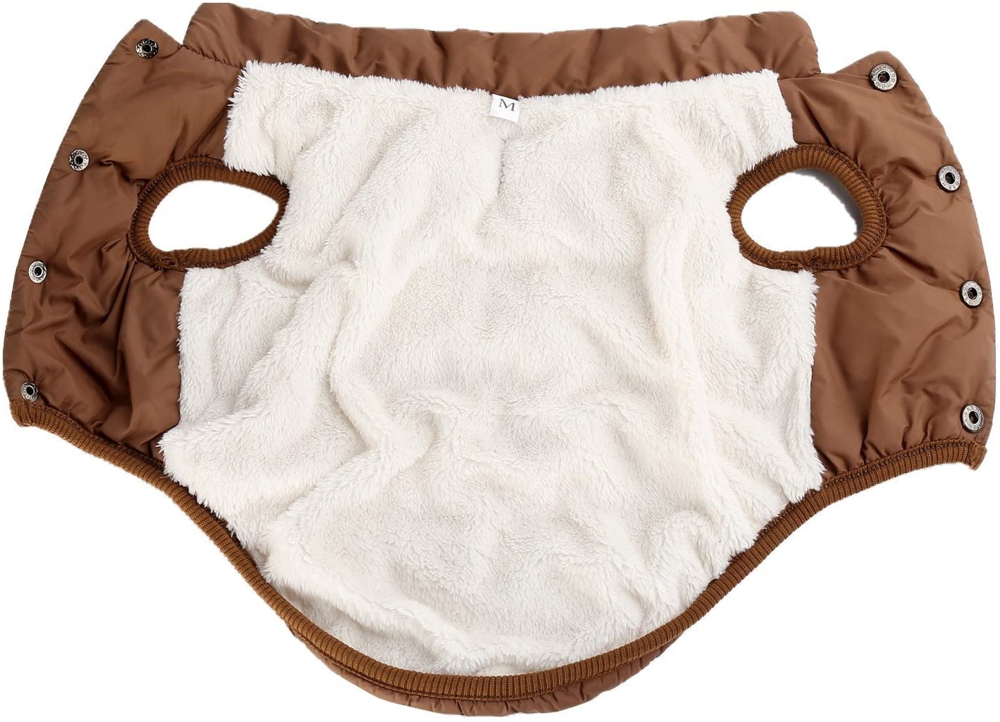  Tineer Abrigo de Invierno cálido para Perros, Forro Polar Cómodo frío Chaqueta de Perro Chaleco de Perrito Ropa de Abrigo Forrado Ropa cálida Acolchada para Perros medianos (S, Brown) 