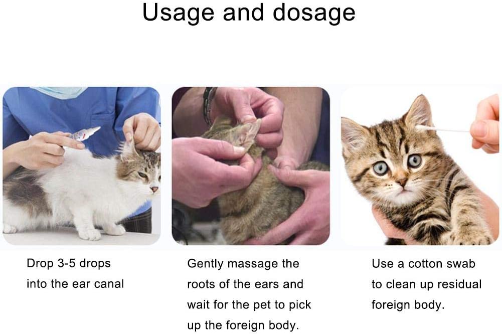  Tingtin Fórmula para la infección de Orejas de Perros y Gatos: para la picazón, sacudidas de la Cabeza, limpiadores de Orejas para Gatos/Perros con infecciones de Orejas Debido a los ácaros 