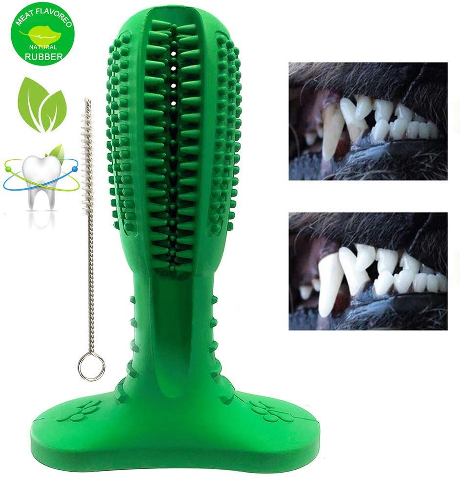  Tlich Cepillo de Dientes Perro,Palo Juguete para Masticar,Limpiador Dientes Perros, para Perros pequeños,Regalo para el Amante de Las Mascotas (Verde) 