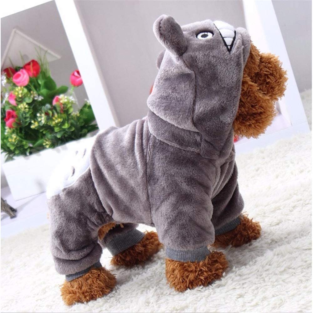  TMMDZZ Gris Perro De Mascota Banda De Invierno Cálido Cálido Chaquetas De Chihuahua Chaquetas con Capucha De Gato Disfraces Pug Bulldog Francés Ropa XS-X XL XS Gris 