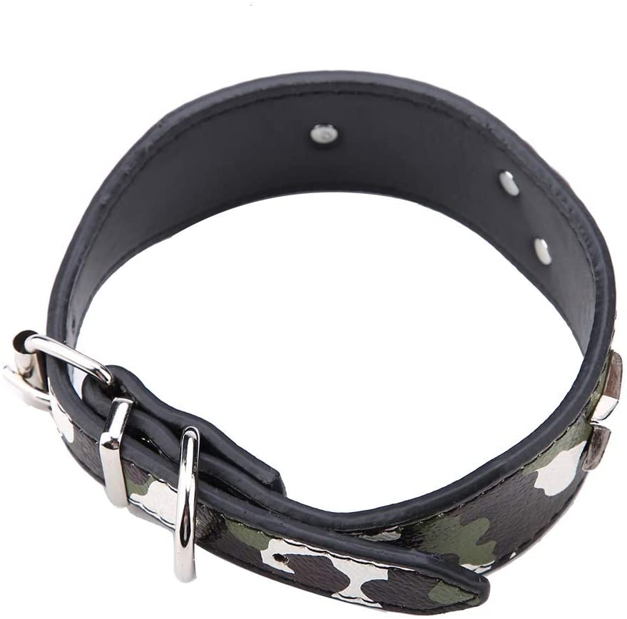  TOPINCN Collar para Mascotas de Moda Suave Cómodo Cachorro de Cuero de LA PU Pitbull Perros pequeños y medianos Anillo para Mascotas Decoración de Animales de Punto(XL- Verde) 