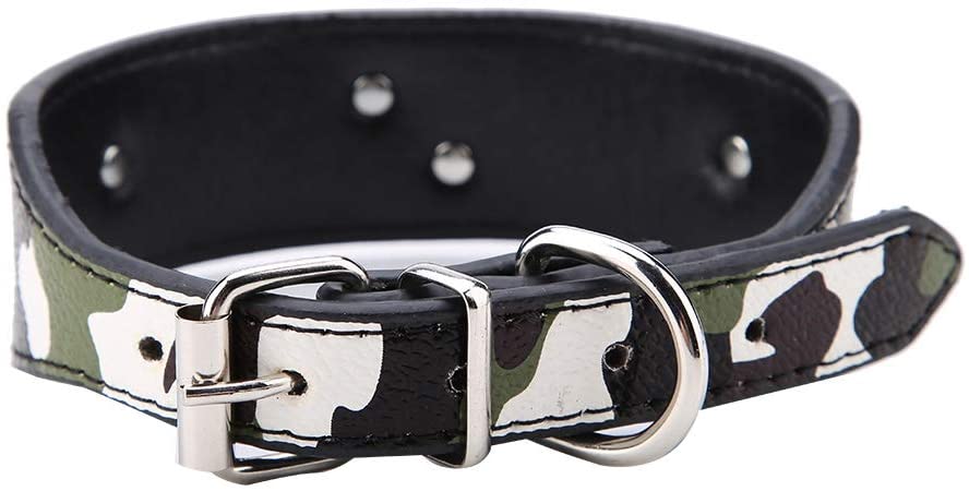  TOPINCN Collar para Mascotas de Moda Suave Cómodo Cachorro de Cuero de LA PU Pitbull Perros pequeños y medianos Anillo para Mascotas Decoración de Animales de Punto(XL- Verde) 