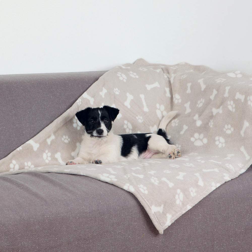  Trixie Manta para Perros Mascotas - Manta Sofa Suave Manta para Mascotas Perros Gatos Cálida Protección Manta Kenny 75×100cm Beige 