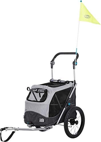  Trixie Remolque Bici,Plegado rápido,S:58×93×74/114cm,Gris 