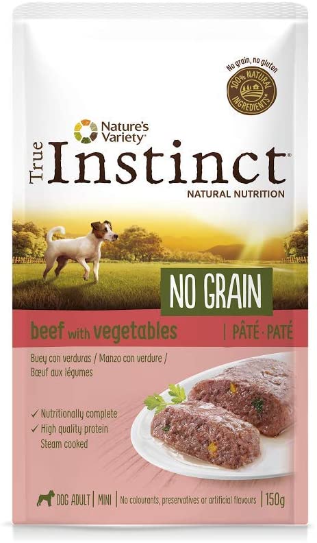  True Instinct No Grain Mini Paté de Buey para Perros 150 gr - Pack de 8 