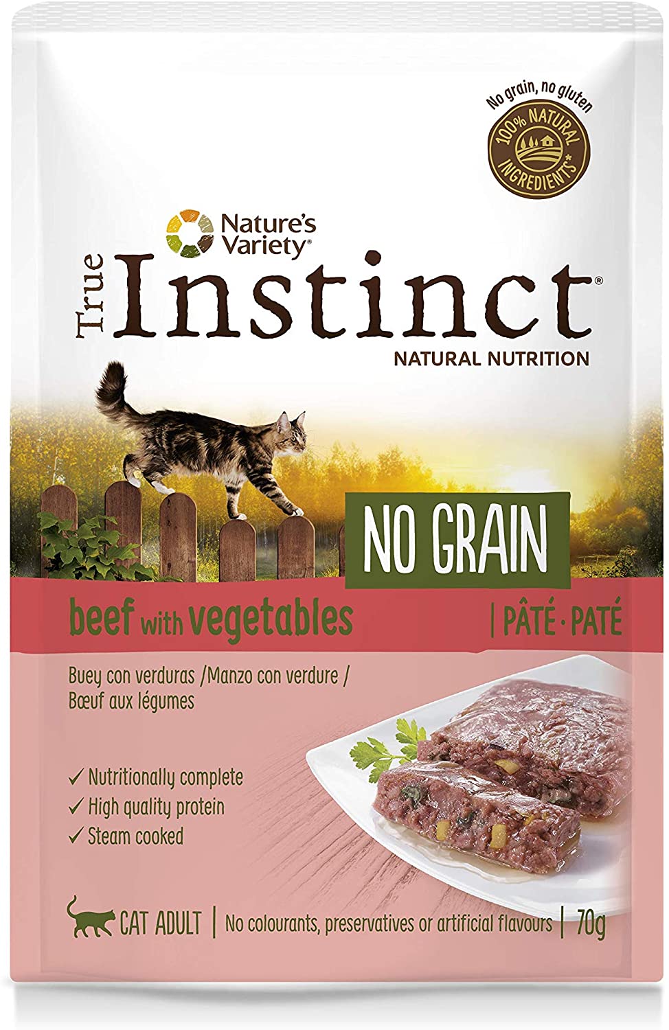  True Instinct No Grain Paté de Buey con Verduras para Gatos 70 gr - Pack de 8 