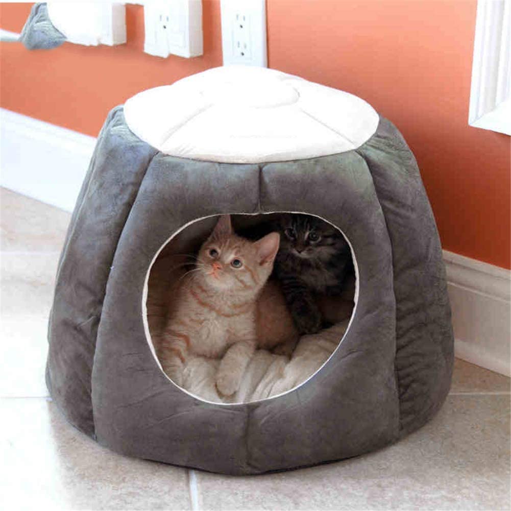  TXDIRECT Camas para Perros Cama Gato Cueva Cama de Veterinario para Perros Suave Cama del Perro Esponjoso Gato Cama Perro sofá Cama Nido Mascota Gray 