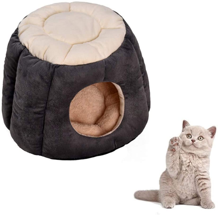  TXDIRECT Camas para Perros Cama Gato Cueva Cama de Veterinario para Perros Suave Cama del Perro Esponjoso Gato Cama Perro sofá Cama Nido Mascota Gray 