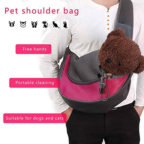  TYZY Gato Hombro Bolso para Mascotas Perros pequeños Traverl Carrier Cuerpo Cruz portátil con Bolsa de Malla Transpirable para Caminar Recorrido al Aire Libre y Las Compras 