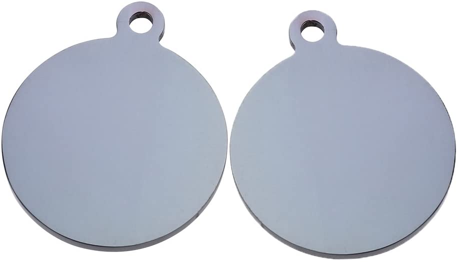  UEETEK Placas Identificación para Perros 25mm paquete de 2 (negro) 