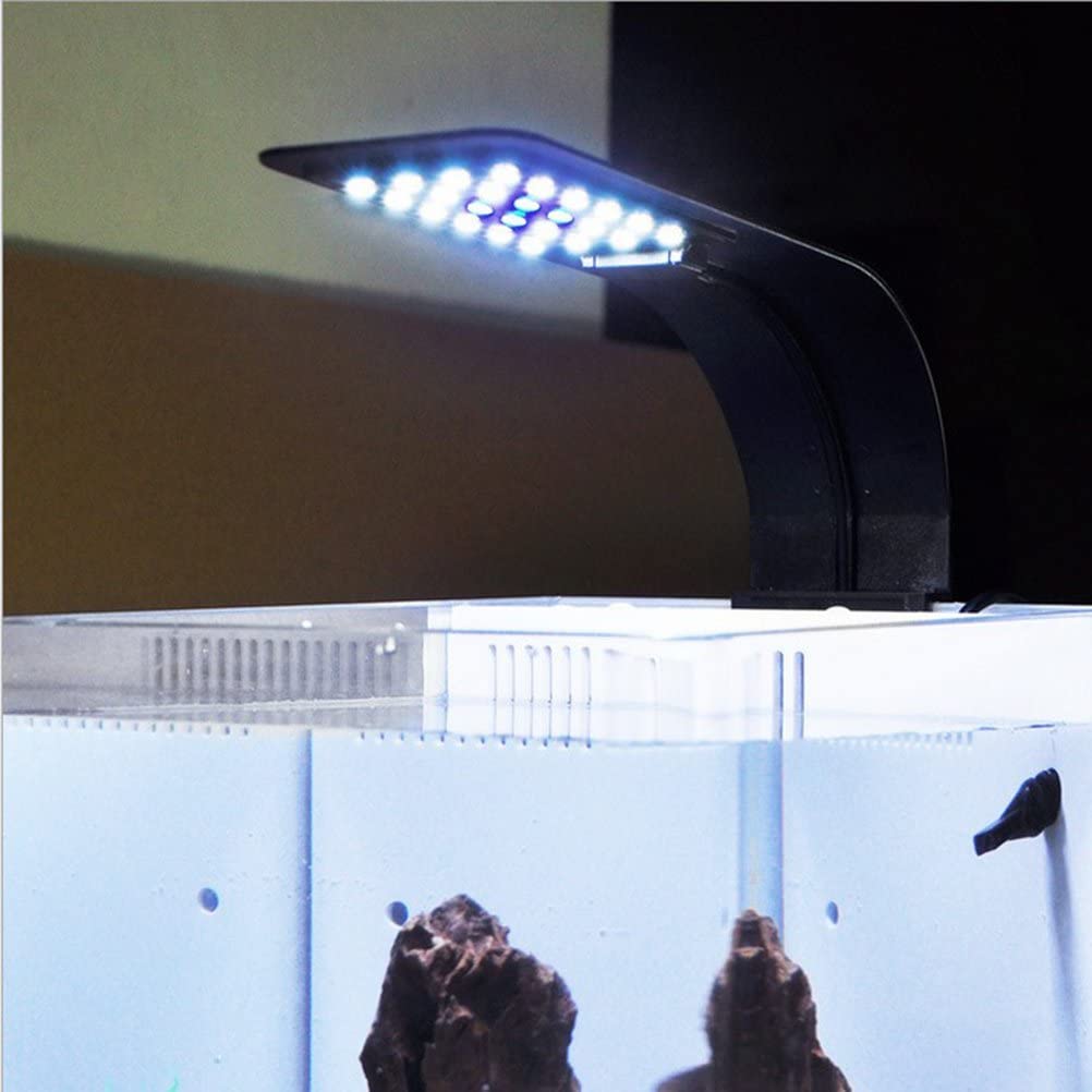  UEETEK Super delgado LED Plantas de luz de acuario crecen la iluminación creativa Clip-on lámpara con enchufe de la UE (luz azul) 