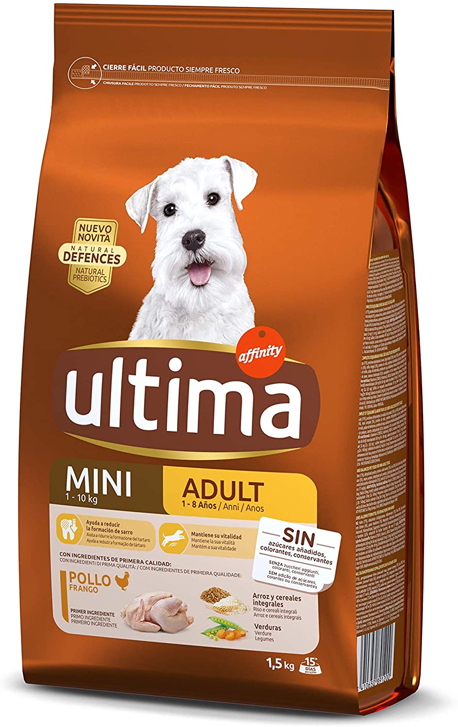  Ultima Pienso para Perros Mini Adultos con Pollo - 1.5 kg 