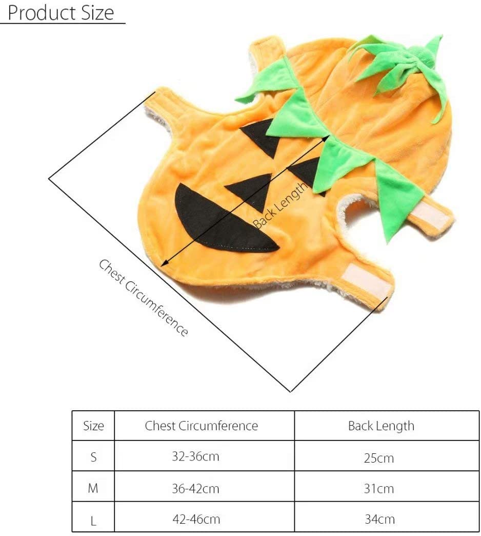  Ungfu Mall Halloween Pumpkin Style Pet Puppy Dog Cat Clothes Hoodie Costumes Apparel Coat 