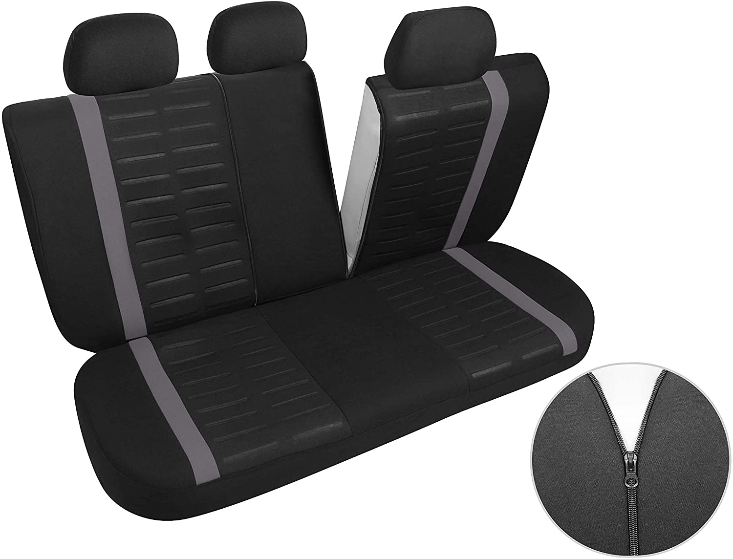  Upgrade4cars Fundas Asientos Coche Universales Negro Gris para Delanteros y Traseros | Funda para Asiento Coches | Accesorios Interior Universal 