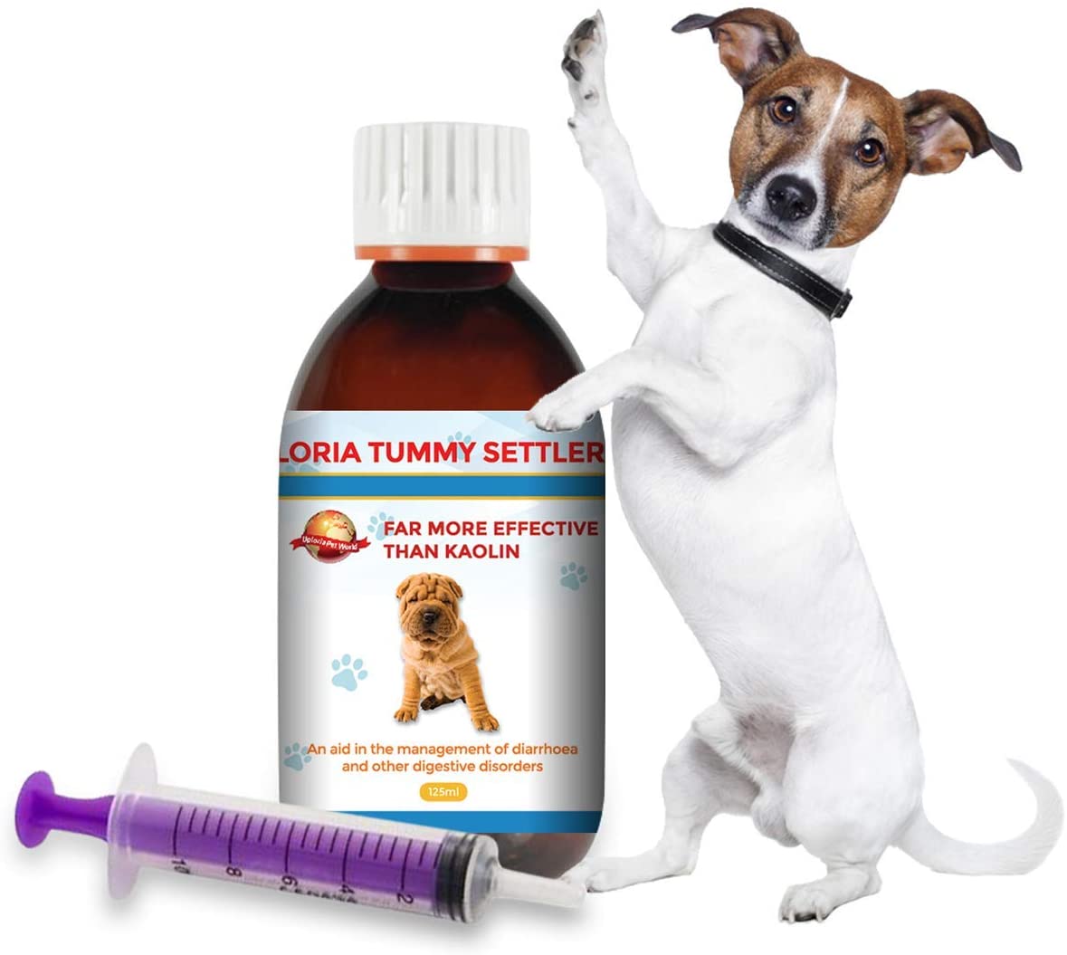  Uploria Pet World Tratamiento Y Alivio De La Diarrea De Acción Rápida para Perros | Mucho Más Eficaz Que El Caolín | Solución Digestiva Eficaz 100% Natural Botella De 125 ml 