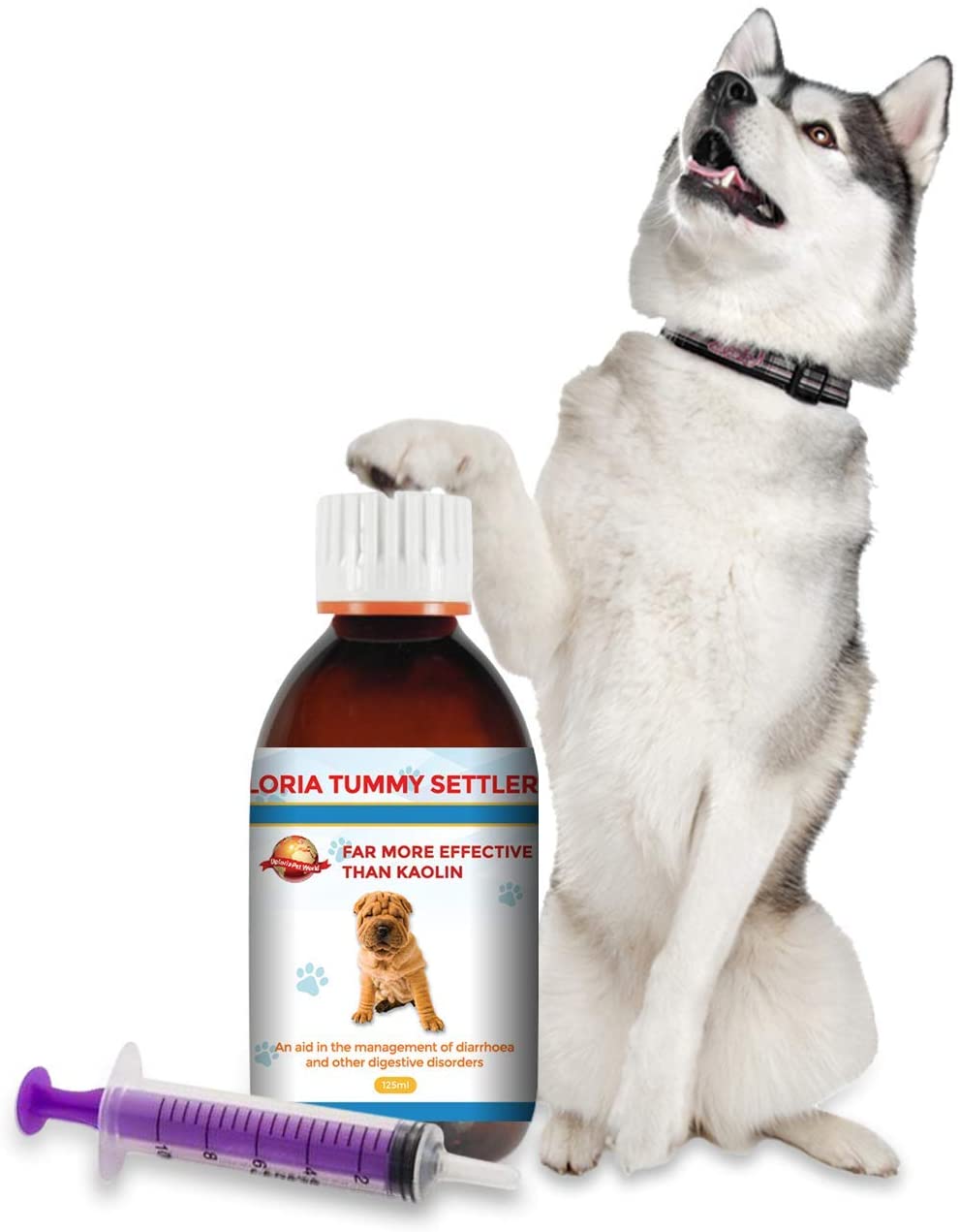  Uploria Pet World Tratamiento Y Alivio De La Diarrea De Acción Rápida para Perros | Mucho Más Eficaz Que El Caolín | Solución Digestiva Eficaz 100% Natural Botella De 125 ml 