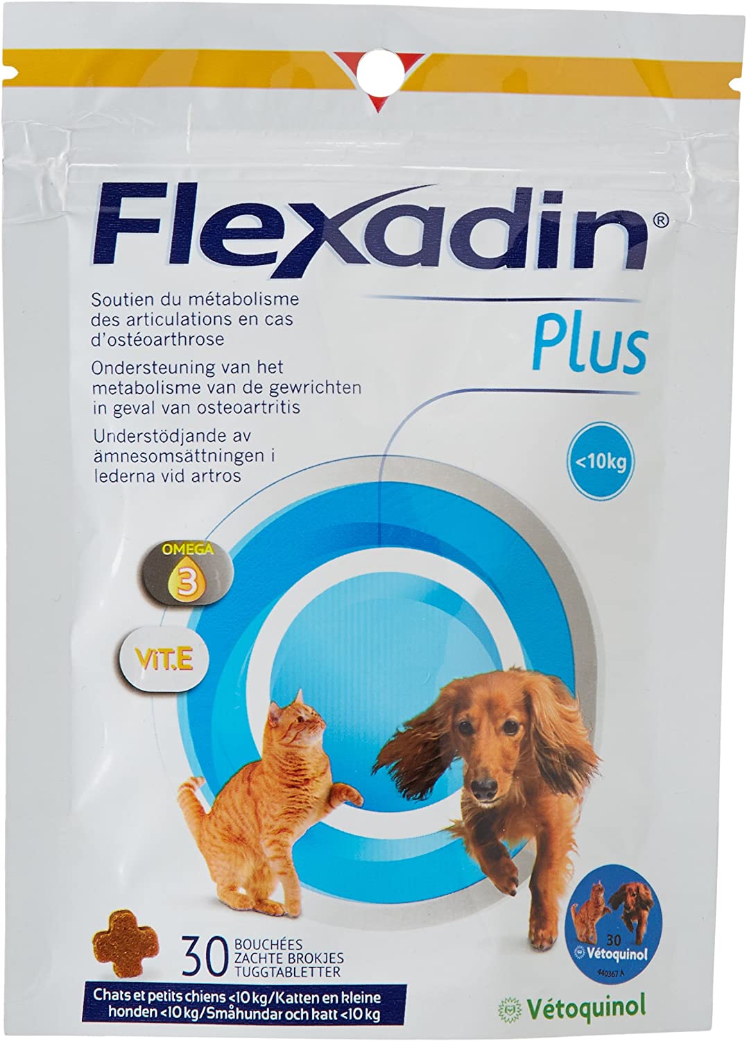  Vetoquinol Flexadin Plus - Complemento alimenticio para Gato/Gato (Menos de 10 kg, 30 Bouches) 