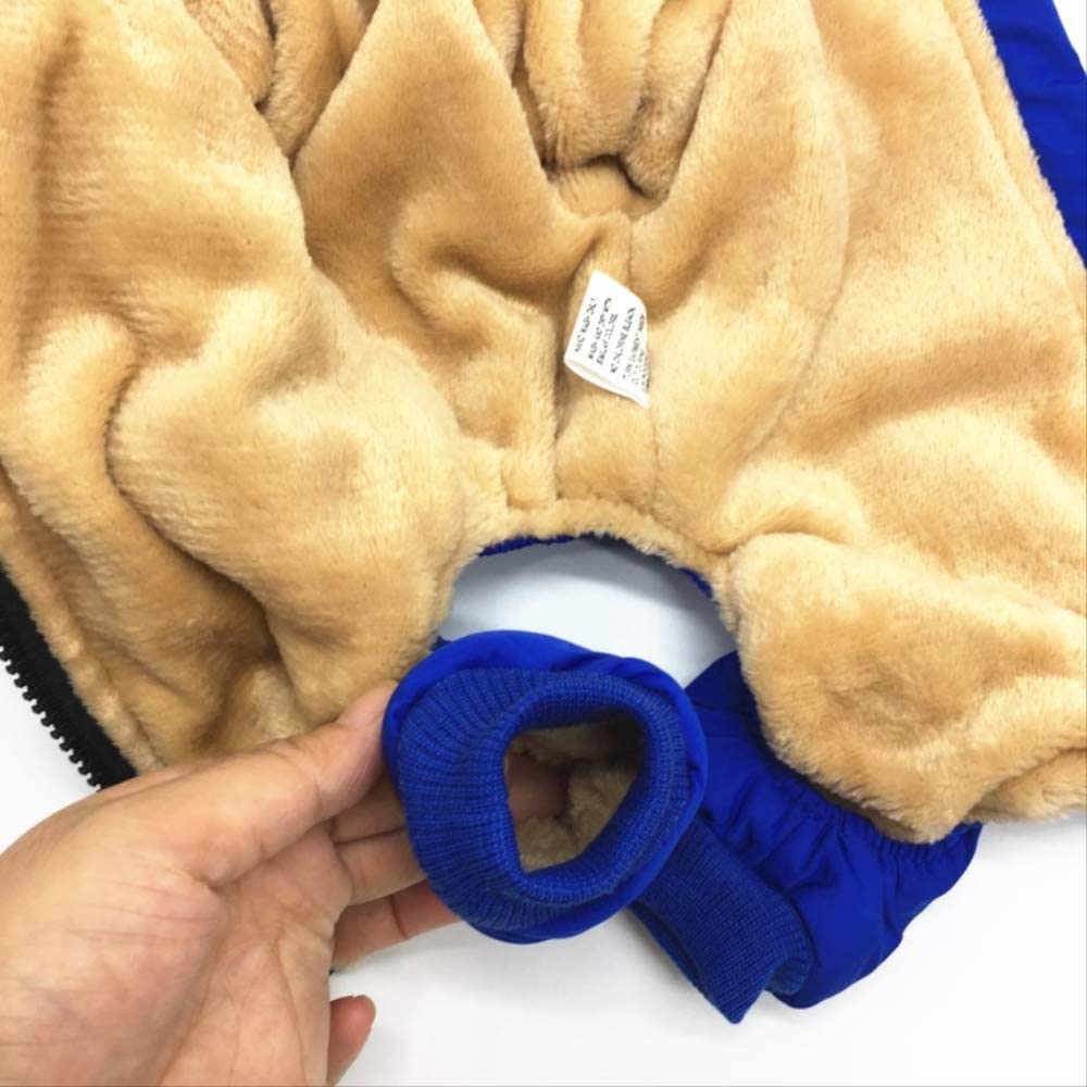  VFJLR Ropa para Mascotas de Invierno para Perros Chaqueta Impermeable para Perros Chaquetas cálidas para Cachorros Ropa de Bulldog francés Chihuahua S    1-2 kg Azul 