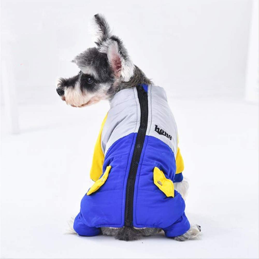  VFJLR Ropa para Mascotas de Invierno para Perros Chaqueta Impermeable para Perros Chaquetas cálidas para Cachorros Ropa de Bulldog francés Chihuahua S    1-2 kg Azul 