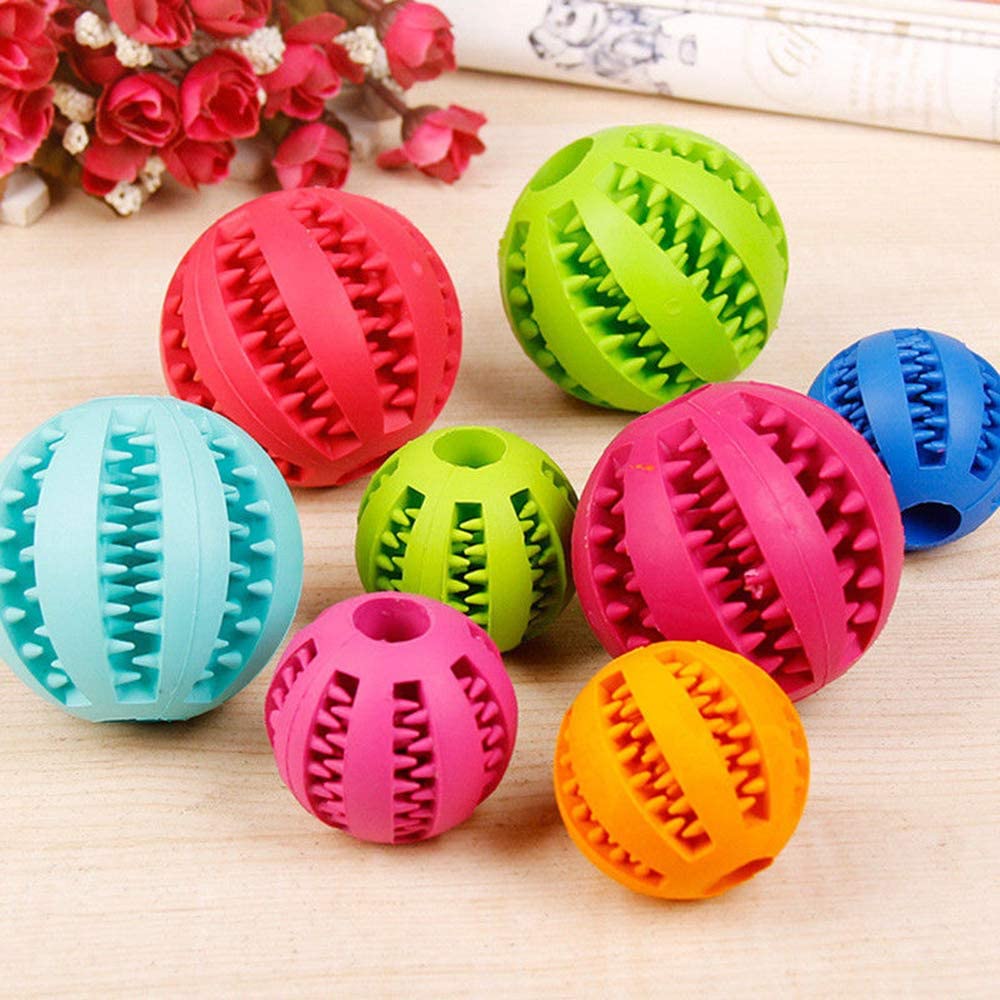  VictoriaHassan Dog Toys - New Pop Pet Dog Rubber Ball Feed Tool Teeth Funny Toy Chew Treat Dogs Play Toy Training Dental - by 1 PCs 